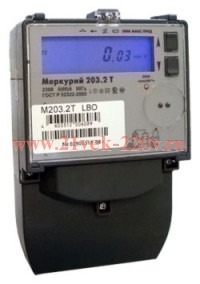 Электросчетчик Меркурий 203.2T GBO 5(60)А/230В многотарифный, ЖКИ, оптопорт, GSM