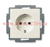 Розетка с винтовыми клеммами ABB Basic 55 слоновая кость (23 EUC-92)