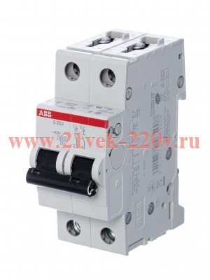 Автоматический выключатель ABB 2-полюсный S202 C1 (автомат)