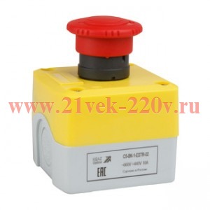 Пост кнопочный OptiSignal D22 C5-BK-1-ESTR-02 2НЗ авар. стоп. возврат поворотом XALK178F КЭАЗ 338523