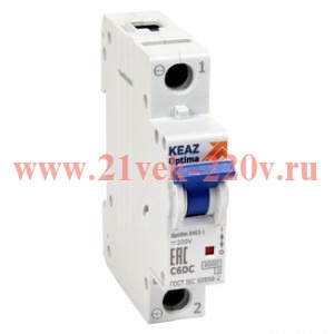 Выключатель автоматический модульный 1п K 2А OptiDin BM63-1K2-DC-RP-УХЛ3 КЭАЗ 339207