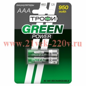 ЭРА Аккумуляторная батарея ТРОФИ HR03-2BL 950 mAh