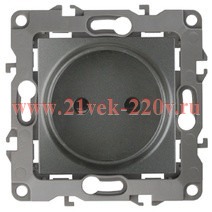 Розетка 2P 16A-250В IP20 Эра 12, графит 12-2105-12