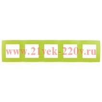 Рамка на 5 постов Эра 12, лайм 12-5005-26