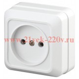 Розетка 2P 16А-250В IP20 ОУ Intro Quadro, белый 2-201-01 (5055945565980)