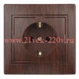 Розетка 2P+E Schuko с крышкой 16А 250В IP20 Intro Plano, венге 1-203-10