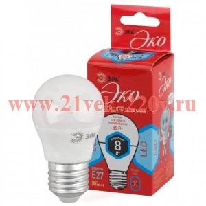 Лампа светодиодная smd P45-8w-840-E27 ECO ЭРА Б0030025