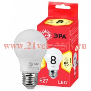 Лампа светодиодная smd A55-8W-827-E27 ECO ЭРА Б0032095