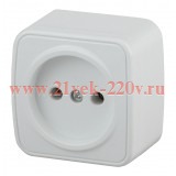 Розетка 2P накладная 16А-250В IP20 Polo Intro, белый 3-201-01 (5056183753801)