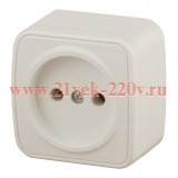 Розетка 2P накладная 16А-250В IP20 Polo Intro, слоновая кость 3-201-02 (5056183753818) (бежевый)