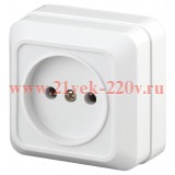 Intro 2Э-201-01 Розетка 2P, 16А-250В, ОУ, б.м.п., Quadro, Белый