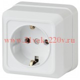 Intro 2Э-202-01 Розетка 2P+E Schuko, 16А-250В, ОУ, б.м.п., Quadro, Белый