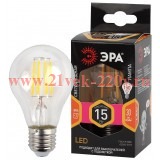 ЭРА F-LED A60-15W-827-E27 (филамент, груша, 15Вт, тепл, Е27)