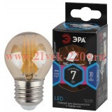 ЭРА F-LED P45-7W-840-E27 gold (филамент, шар золот, 7Вт, нейтр, E27)