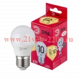 ЭРА Лампочка светодиодная RED LINE LED P45-10W-827-E27 R E27 / Е27 10 Вт шар теплый белый свет