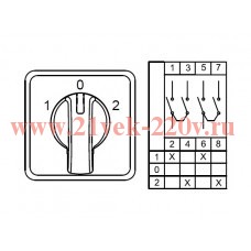 Переключатель трехпозиционный(1-0-2) 2 FAZ 10А 60град. CS010052S Klemsan 800120