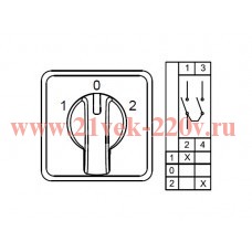 Переключатель трехпозиционный(1-0-2) 1 FAZ 16А 60град. CS016051S Klemsan 800111