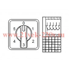 Переключатель многоступенчатый 1п 0-5 10А 60град. CS010110S Klemsan 800270