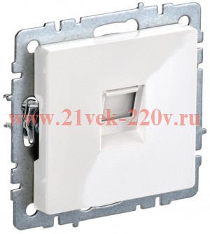 Розетка компьютерная RJ45 кат.5E IEK BRITE белый (РК10-БрБ)