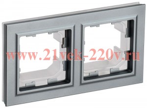 Рамка 2-м IP44 BRITE РУ-2-БрС-44 сталь IEK BR-M22-44-K46