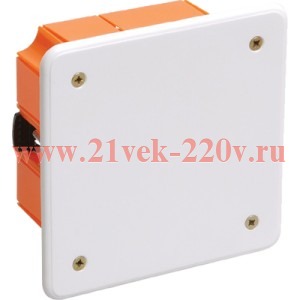 Коробка КМ41001 распаячная для твердых стен 92x92x45 (с саморезами, с крышкой)