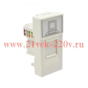 Розетка информационная RJ-45 UTP кат.5e, 1 модуль. РКИ-10-00-П