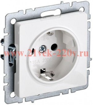 Розетка 2P+E Schuko 16А IEK BRITE белый (РС11-1-0-БрБ)