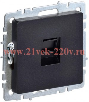 Розетка компьютерная RJ45 кат.5E IEK BRITE черный (РК10-БрЧ)