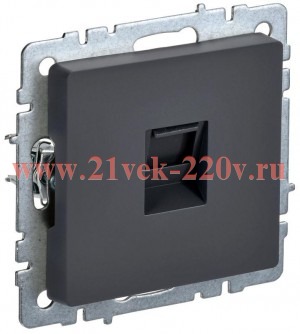 Розетка компьютерная СП RJ45 кат.5E BRITE РК10-БрГ графит IEK BR-K10-1-K53