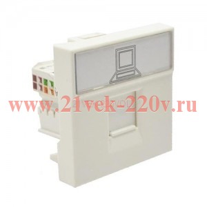 РКИ-20-00-П Розетка информационная RJ-45 UTP кат.5e (на 2 модуля) ПРАЙМЕР белая IEK