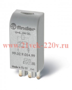 Модуль индикации LED 6...24В AC/DC зел. FINDER 9902002459