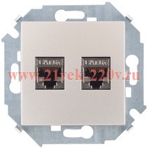 Розетка компьютерная двойная RJ45 кат.6a Systimax Simon 15, шампань