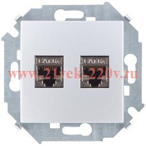 Розетка компьютерная двойная RJ45 кат.6a Systimax Simon 15, алюминий