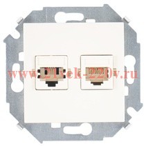 Розетка телефонная + компьютерная RJ11+RJ45 кат.5е Systimax Simon 15, слоновая кость (бежевый)