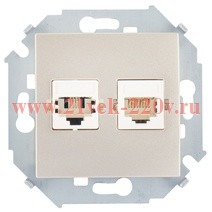 Розетка телефонная + компьютерная RJ11+RJ45 кат.5е Systimax Simon 15, шампань