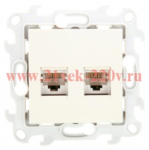 Розетка компьютерная 2хRJ45 кат 5е UTP Simon 24 Harmonie, слоновая кость (бежевый)