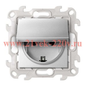 Розетка 2К+З Schuko IP44 Simon 24 Harmonie, алюминий