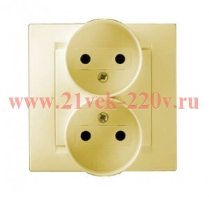 Розетка 2-м СП Simon15 16А IP20 без заземл. сл. кость Simon 1590457-031