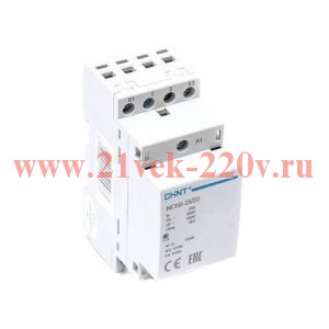 Контактор модульный NCH8-25/22 25А 2НЗ+2НО AC 230В 50Гц (R) CHINT 256091