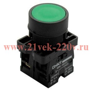 Кнопка управления NP2-EA25 без подсветки черн. 1НО+1НЗ IP40 CHINT 574815