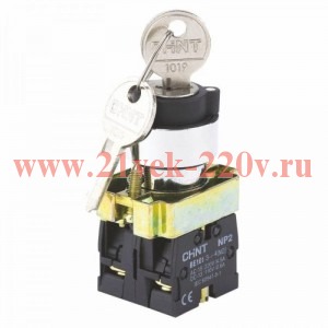 Переключатель NP2-BG53 3 полож. с возвратом 2НО IP40 CHINT 573769