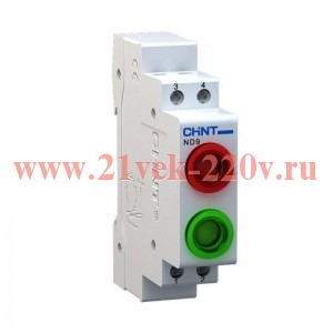 Индикатор ND9-2/gg зел.+зел. AC/DC 230В (LED) (R) CHINT 594133