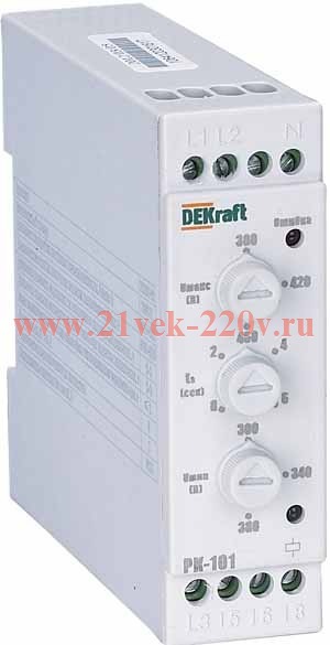 Реле контроля фаз 380В тип 02 серии РК-101 DEKraft