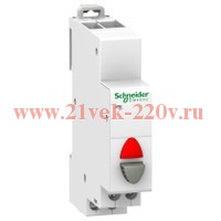 Кнопка управления iPB Acti 9 Schneider Electric серая+красный индикатор 1НЗ