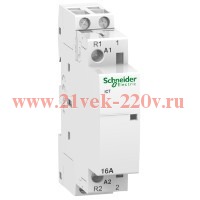 Модульный контактор iCT Acti 9 Schneider Electric 2 полюс 16A 1НО+1НЗ 230/240В АС 50ГЦ 1 модуль