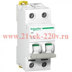 Выключател нагрузки iSW Acti 9 Schneider Electric 2П 100A (модульный рубильник) 2 модуля