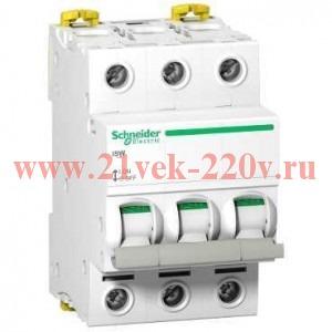 Выключател нагрузки iSW Acti 9 Schneider Electric 3П 100A (модульный рубильник) 3 модуля