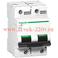 Автоматический выключатель Schneider Electric Acti 9 C120N 2П 80A C 10кА 3 модуля (автомат)