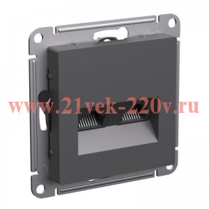 Розетка двойная компьютерная RJ45+RJ45 кат.5E SE AtlasDesign, базальт [уп 5 шт]