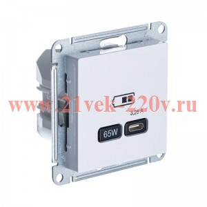 Зарядка USB тип С 65W высокоскоростная зарядка QC, PD,SE AtlasDesign, лотос